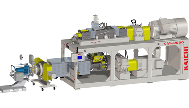 色母(mǔ)、炭黑、碳酸鈣、滑石粉高(gāo)填充母粒造粒機組 色母(mǔ)、炭黑、碳酸鈣、滑石粉高填充母粒造粒機組