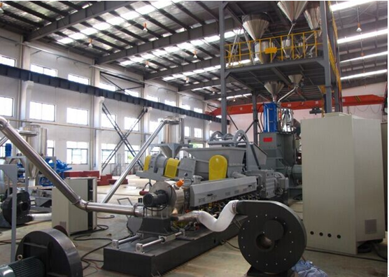 密煉機+錐雙喂料機+雙螺杆擠出造粒機組 密煉機+錐雙喂料機+雙螺杆擠出造粒機組